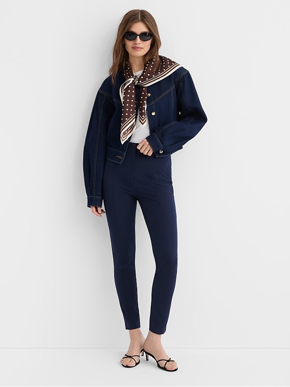 LOFT Navy High Waist Skinny Ankle Pants Size 2